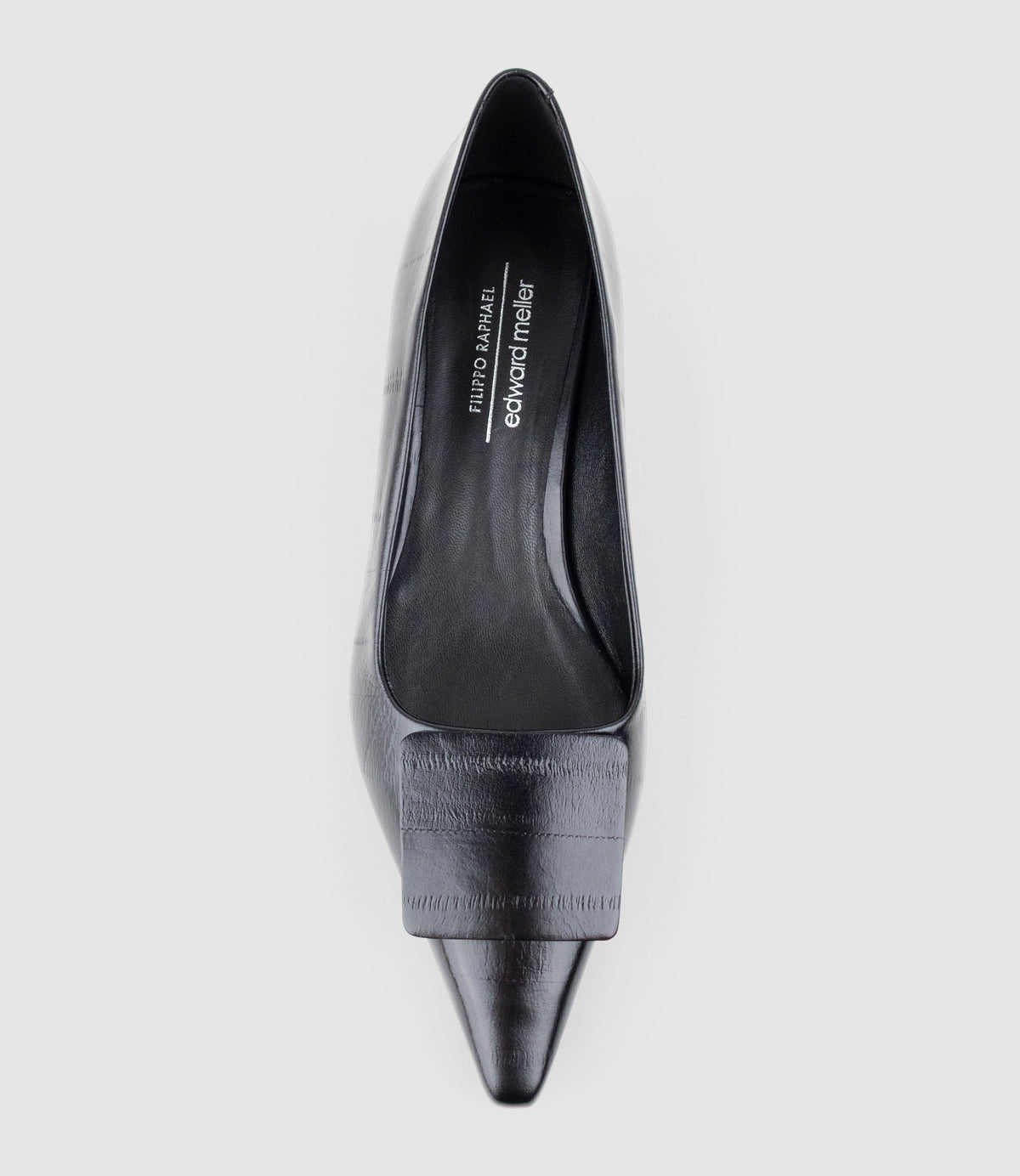 ADELE40 Pump with Square Ornament in Black Eel