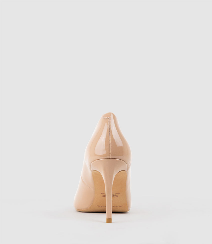 AISHA85 Pointed Pump in Nude Patent - Edward Meller