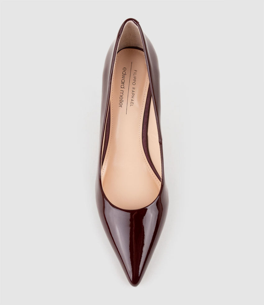 AISHA85 Pointed Pump in Wine Patent - Edward Meller