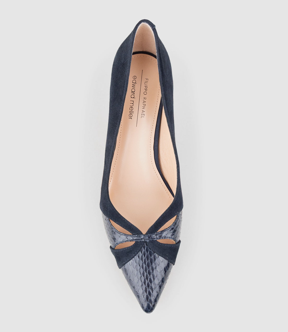 ALIRA55 Snake Combination Pump in Ink Suede Combination - Edward Meller