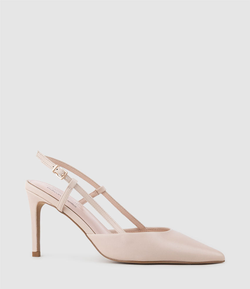 ALLURA85 Posted Slingback Pump in Shell Calf - Edward Meller
