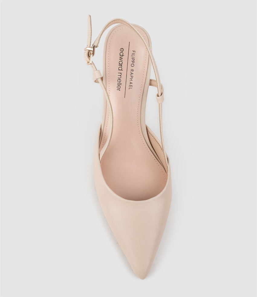 ALLURA85 Posted Slingback Pump in Shell Calf - Edward Meller