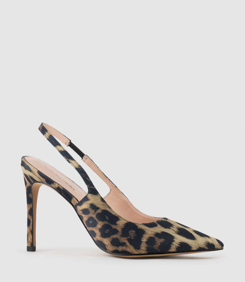 ANDREA100 Stiletto Slingback Pump in Animal Silk - Edward Meller