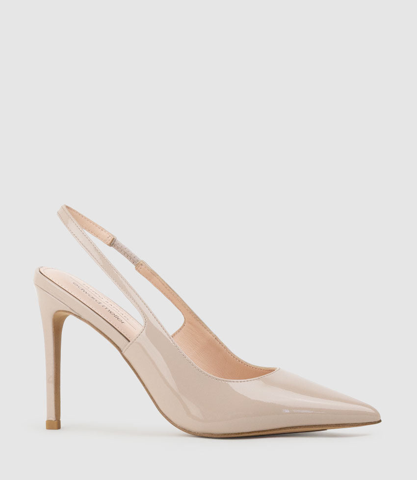 ANDREA100 Stiletto Slingback Pump in Blush Patent - Edward Meller