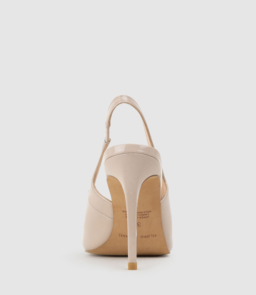 ANDREA100 Stiletto Slingback Pump in Blush Patent - Edward Meller