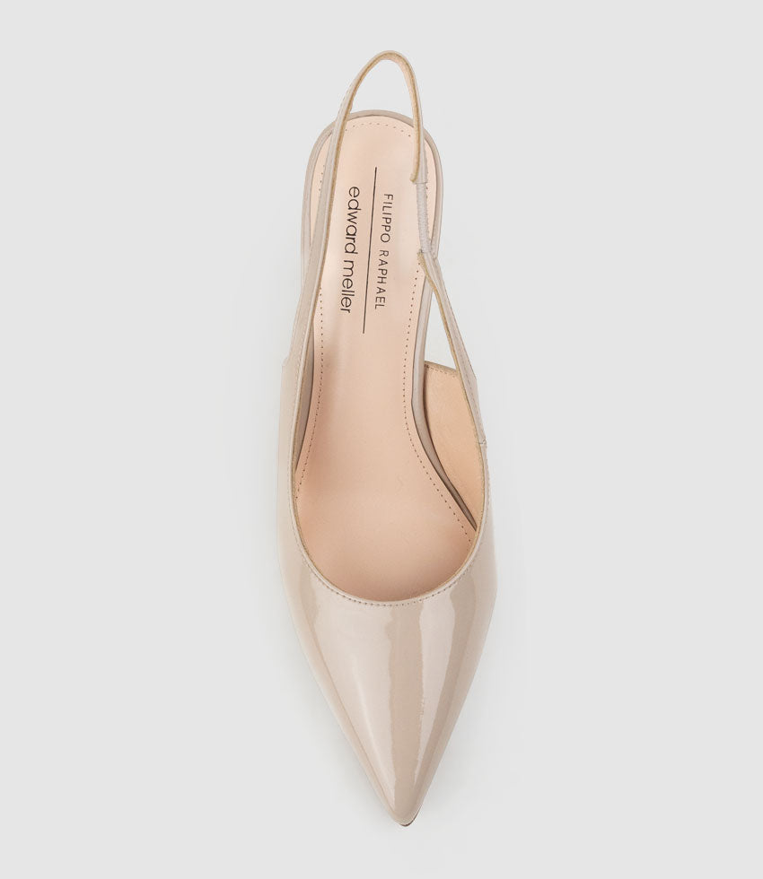 ANDREA100 Stiletto Slingback Pump in Blush Patent - Edward Meller