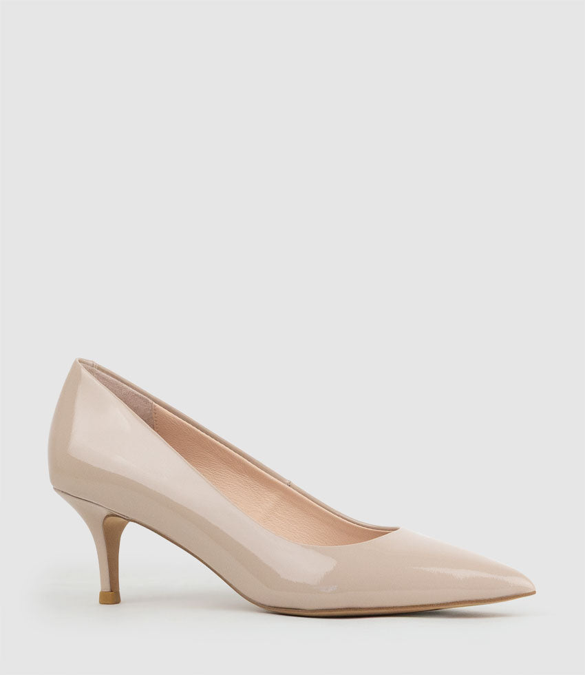 APRIL60 Pointed Toe Pump in Blush Patent - Edward Meller