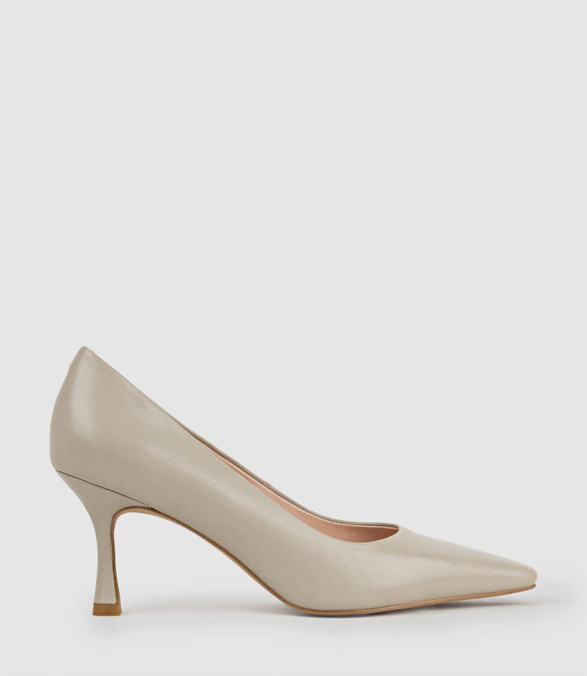 ARIEL75 Chiselled Pump in Ash Calf - Edward Meller
