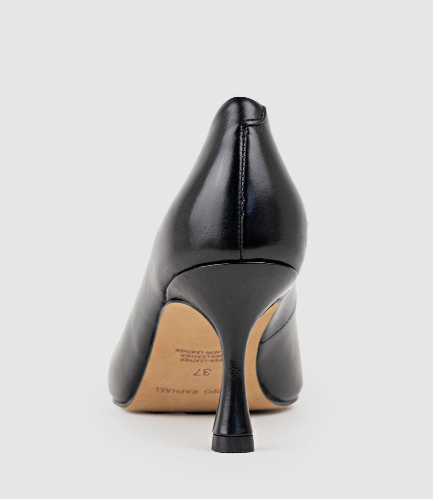 ARIEL75 Chiselled Pump in Black Calf - Edward Meller