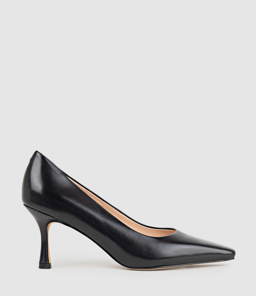 ARIEL75 Chiselled Pump in Black Calf - Edward Meller