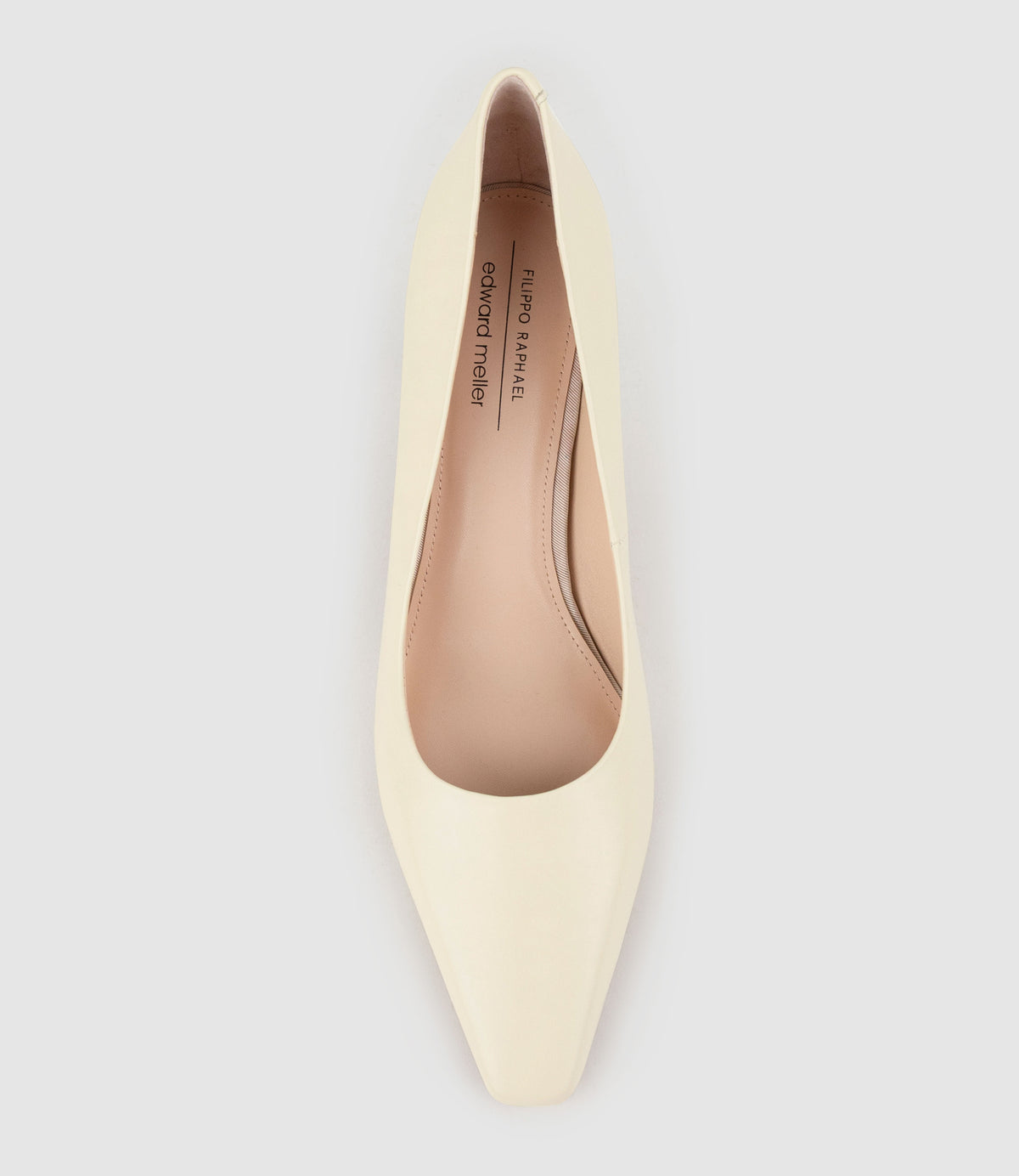 ARIEL75 Chiselled Pump in Offwhite Calf - Edward Meller