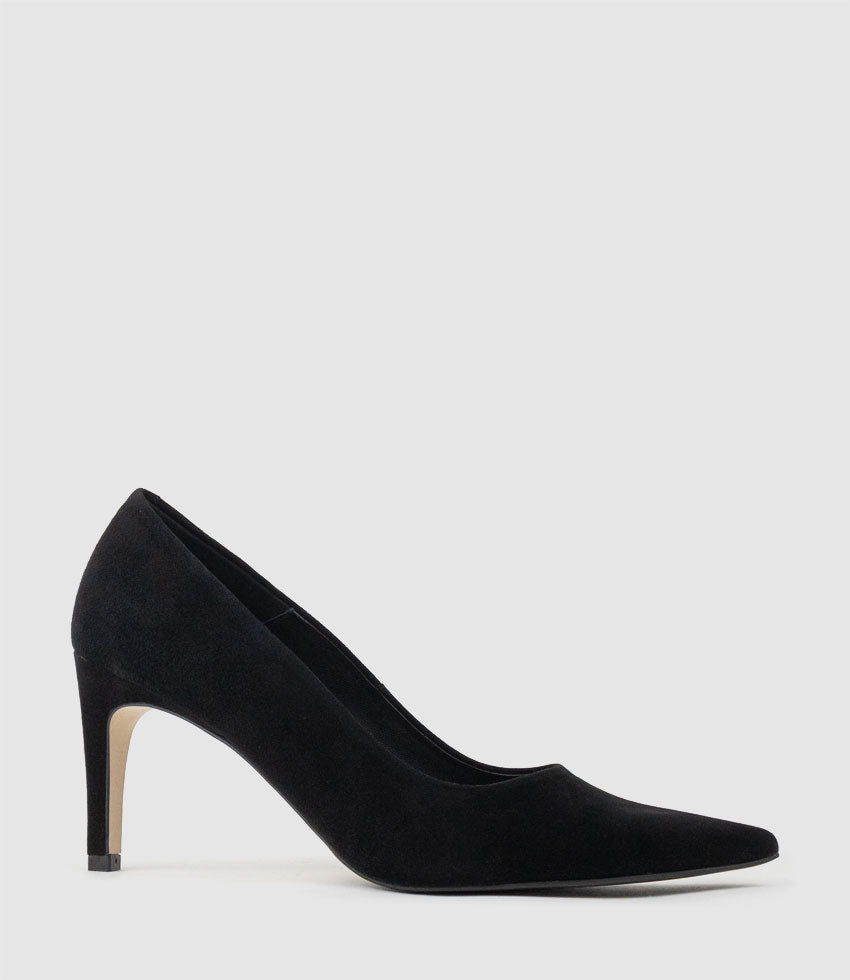 AURIL75 Pump in Black Suede - Edward Meller