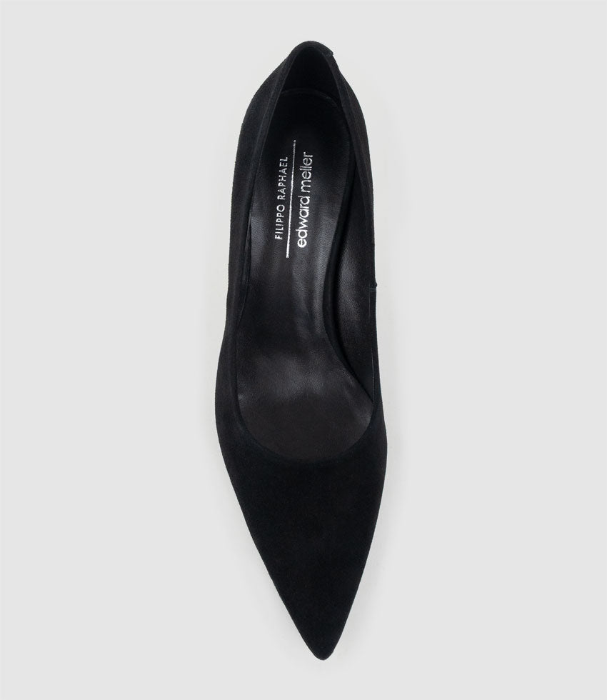 AURIL75 Pump in Black Suede - Edward Meller