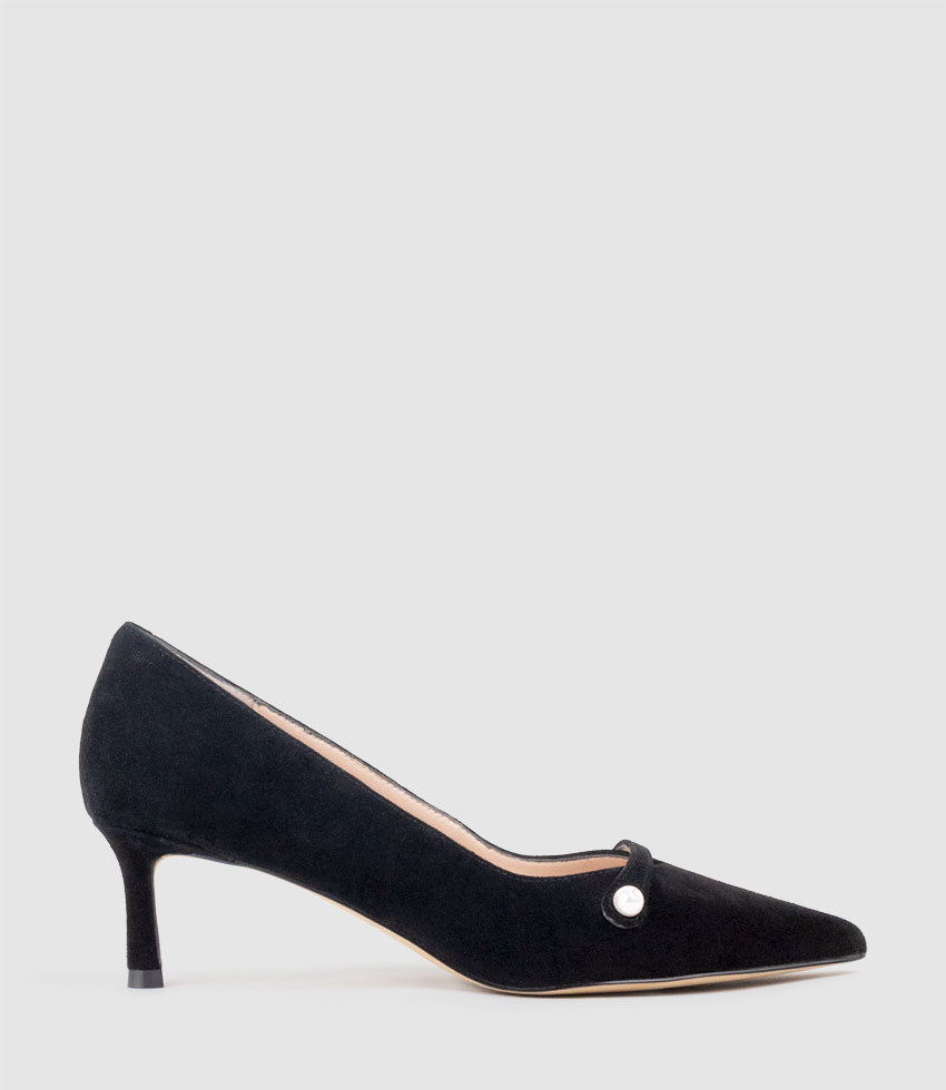 AVERE55 Choked Pump in Black Suede - Edward Meller
