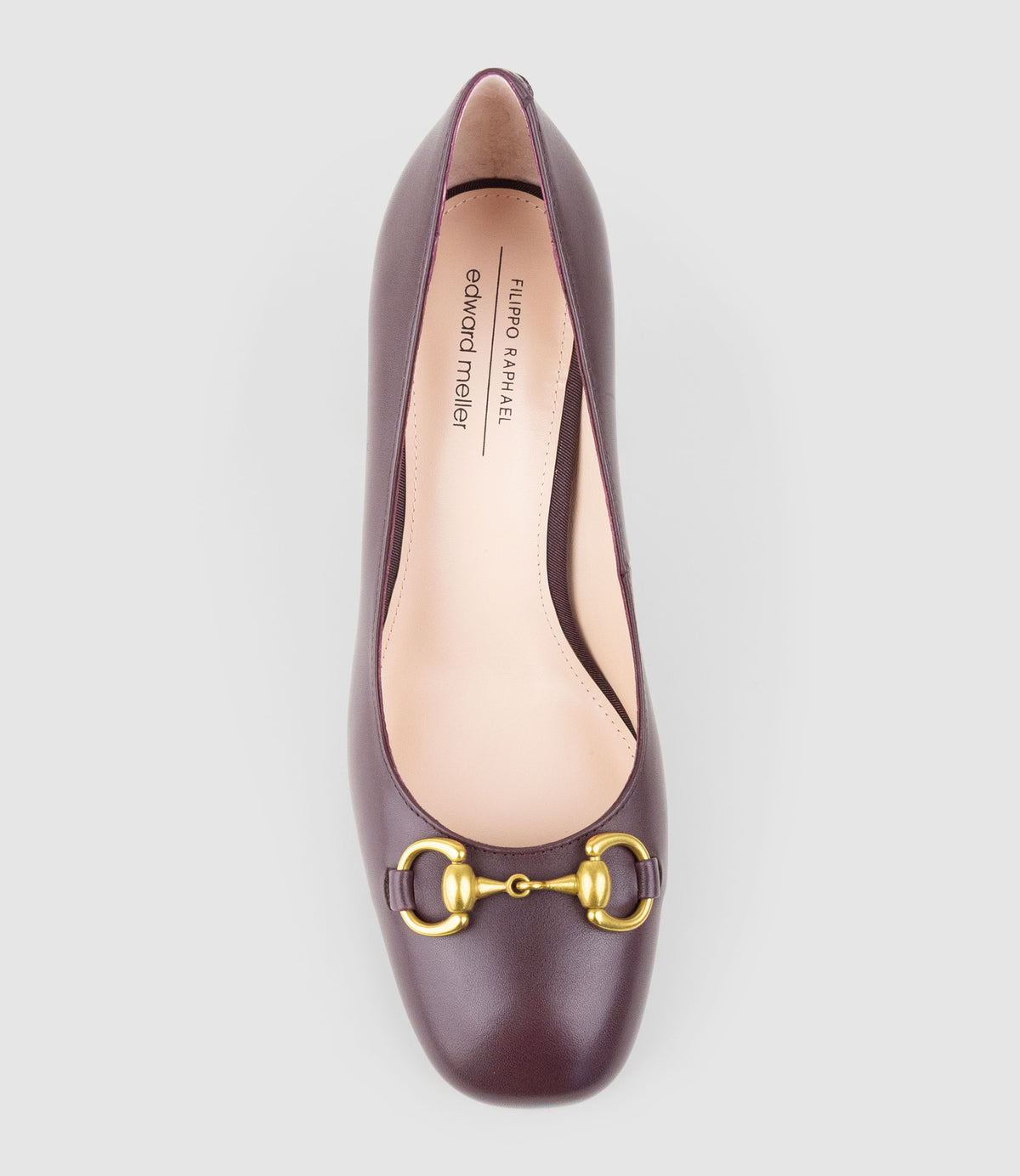 BAILEY85 Block Heel Pump with Trim in Bordeaux Calf - Edward Meller