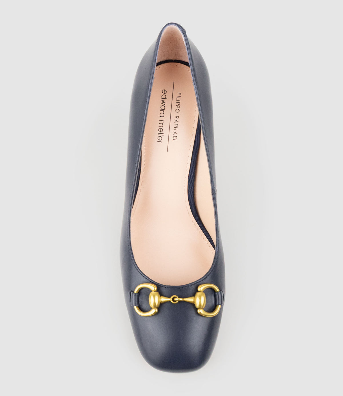 BAILEY85 Block Heel Pump with Trim in Navy Calf - Edward Meller
