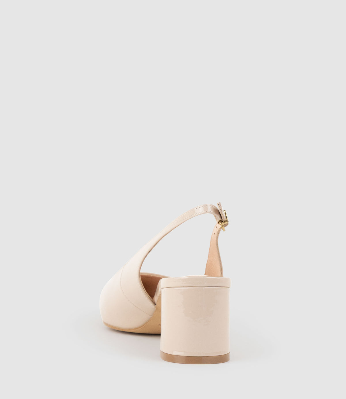 BARI55 Block Heel Slingback Pump in Blush Patent - Edward Meller