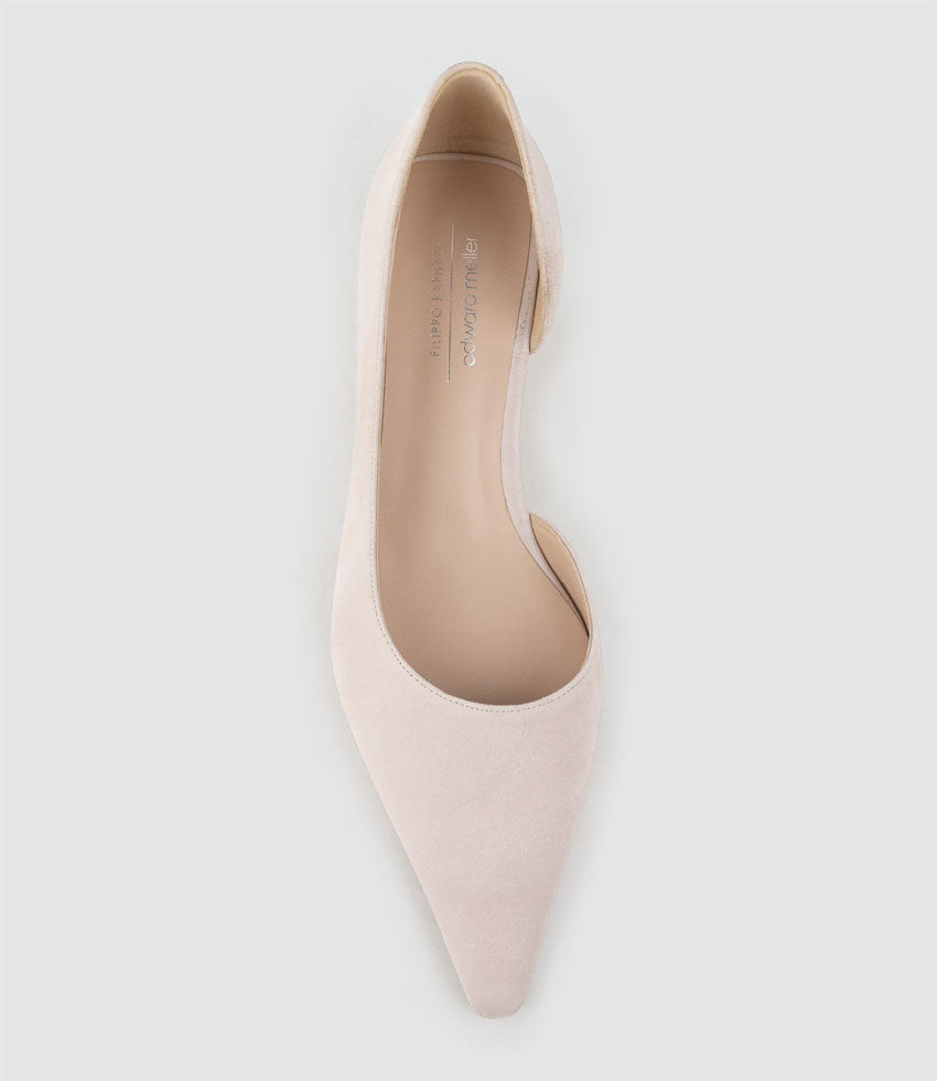 BASTILLA40 DOrsay Pump in Nude Suede - Edward Meller