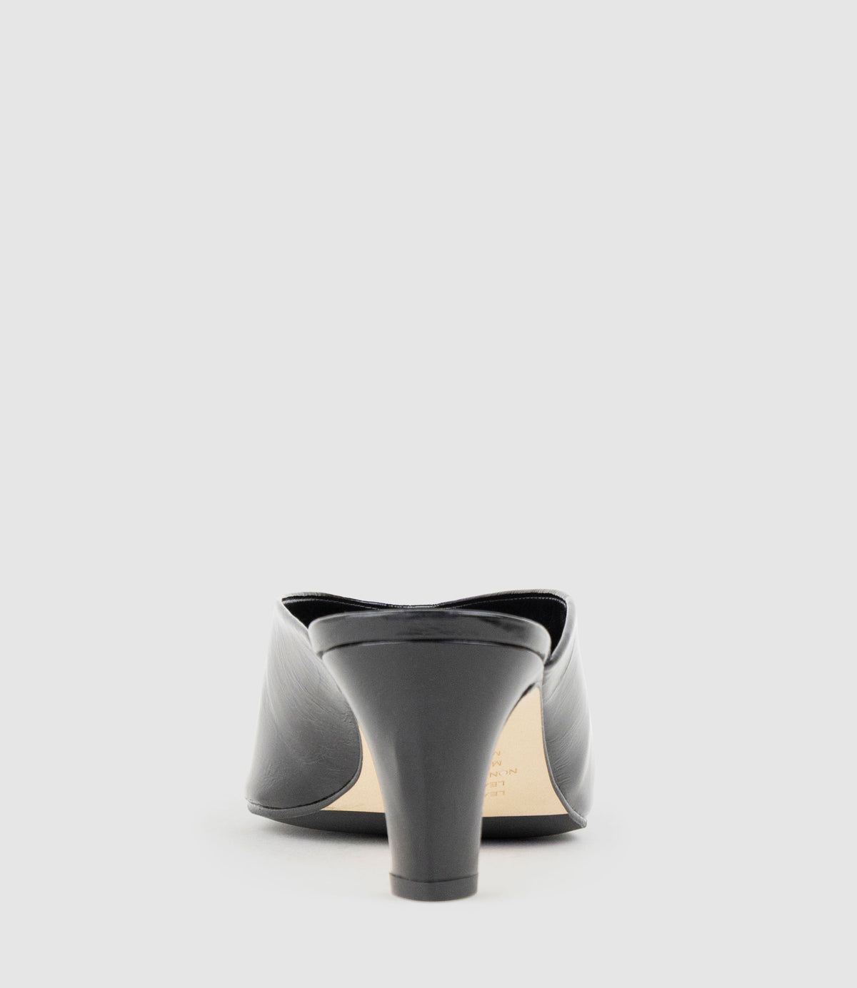 BASTILLE55 Closed Toe Slide in Black Crinkle Patent