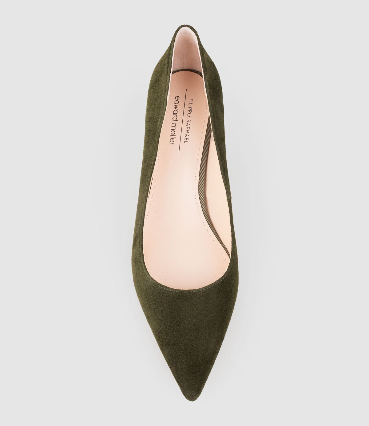 BETA55 Block Heel Pump in Olive Suede - Edward Meller