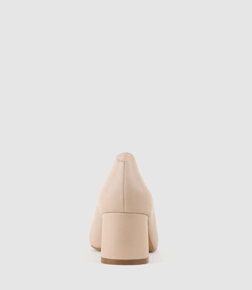 BETA55 Block Heel Pump in Shell Calf - Edward Meller