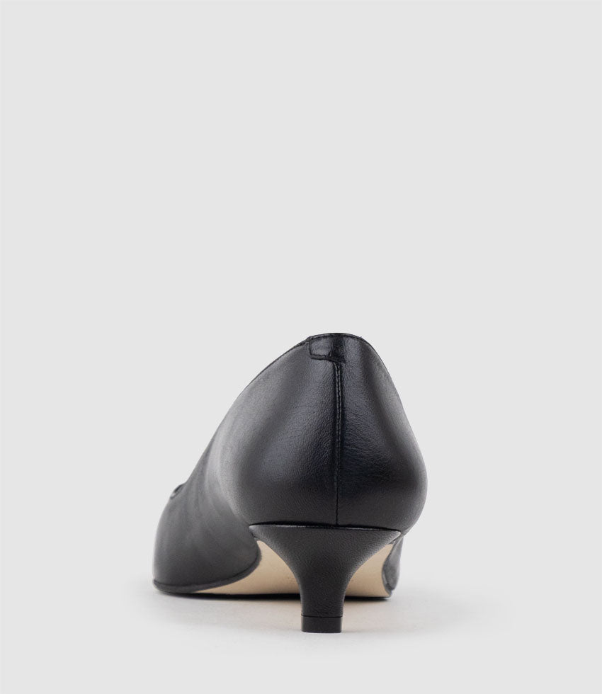 BETTINA40 Pointed Loafer Pump in Black - Edward Meller