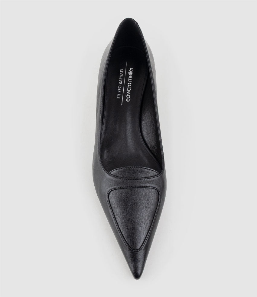 BETTINA40 Pointed Loafer Pump in Black - Edward Meller