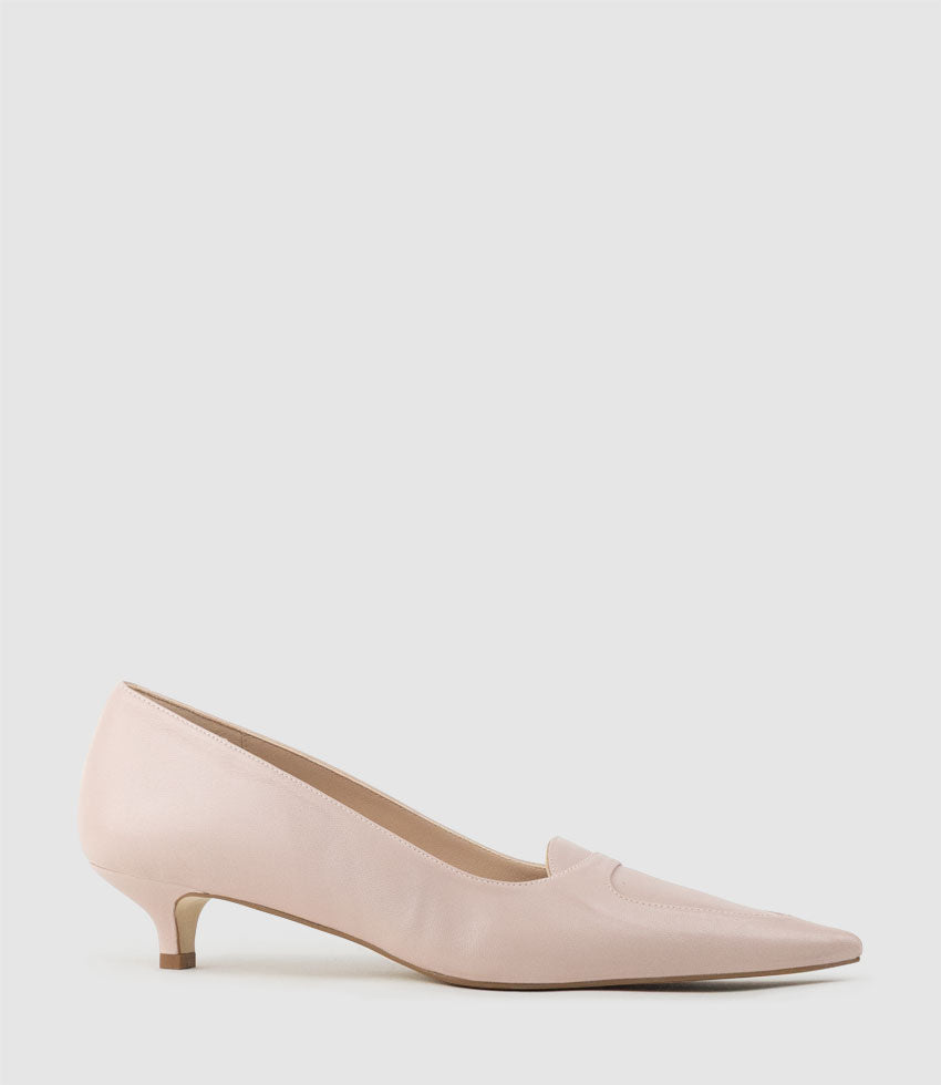 BETTINA40 Pointed Loafer Pump in Blush - Edward Meller