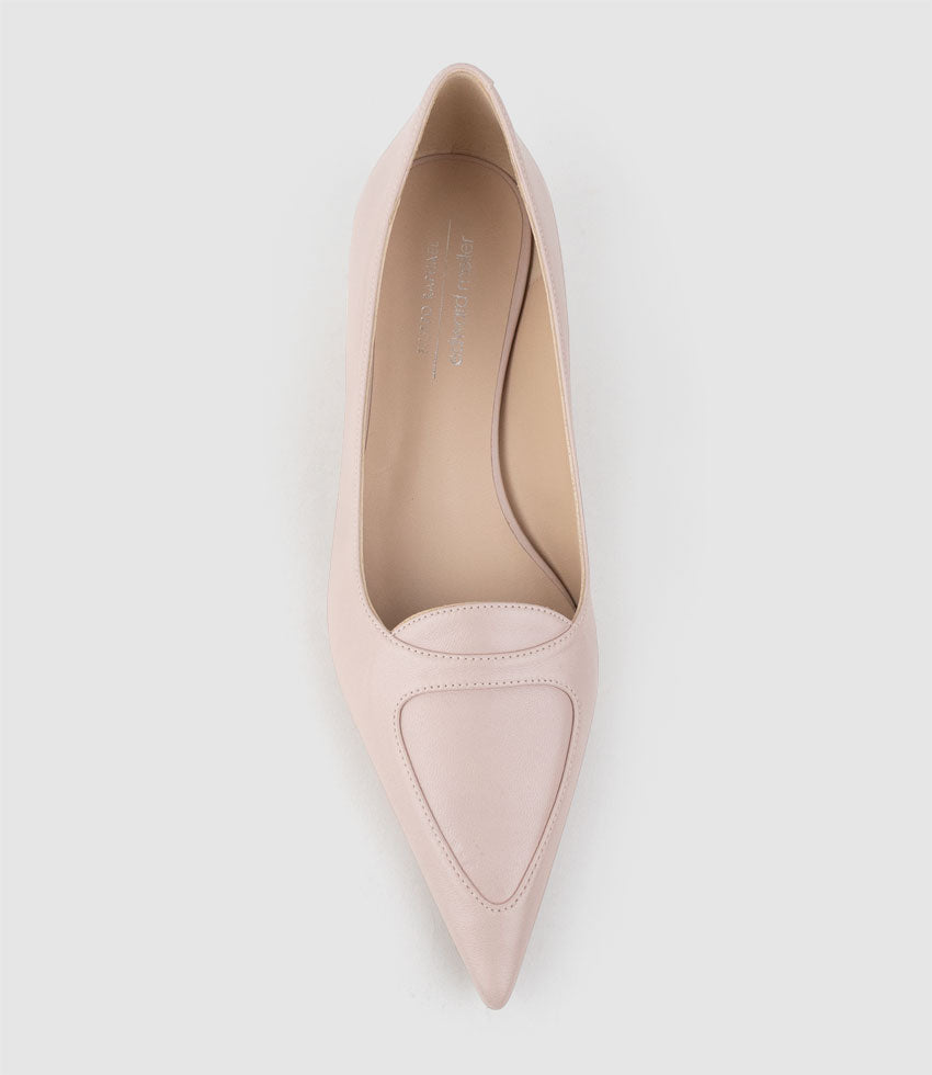 BETTINA40 Pointed Loafer Pump in Blush - Edward Meller