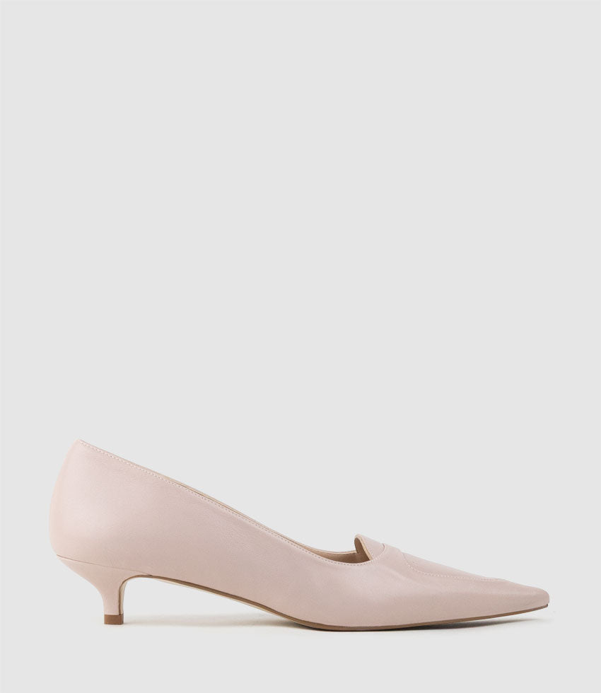 BETTINA40 Pointed Loafer Pump in Blush - Edward Meller