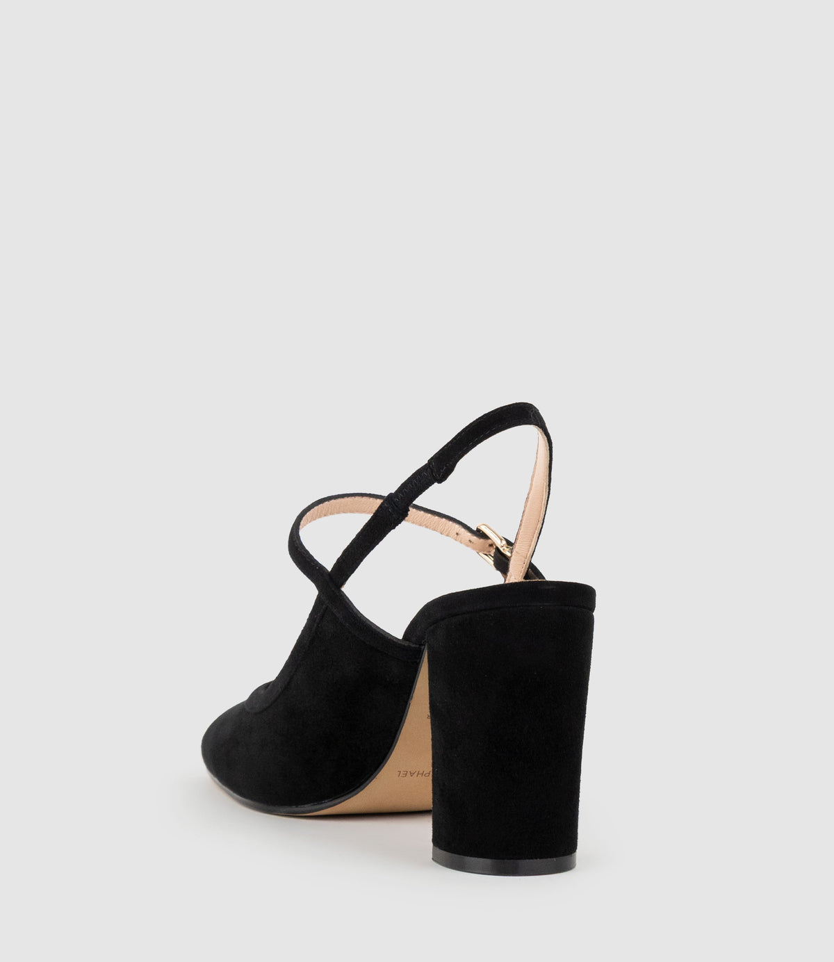 CECELIA85 Block Heel Slingback Pump in Black Suede - Edward Meller