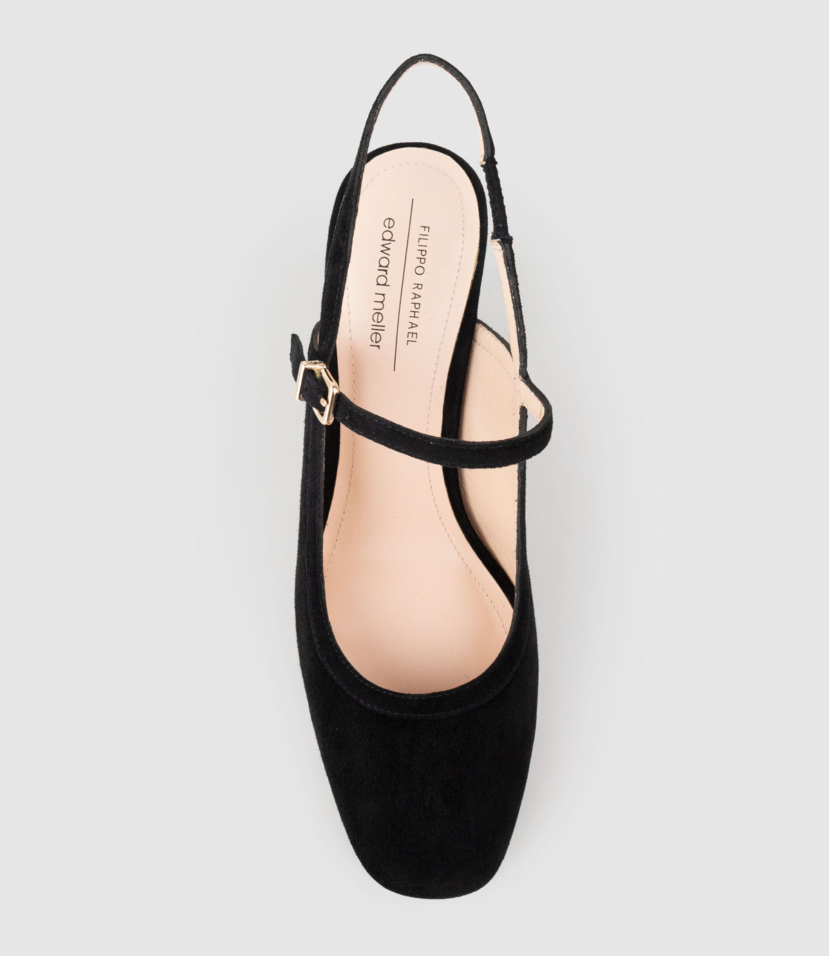 CECELIA85 Block Heel Slingback Pump in Black Suede - Edward Meller