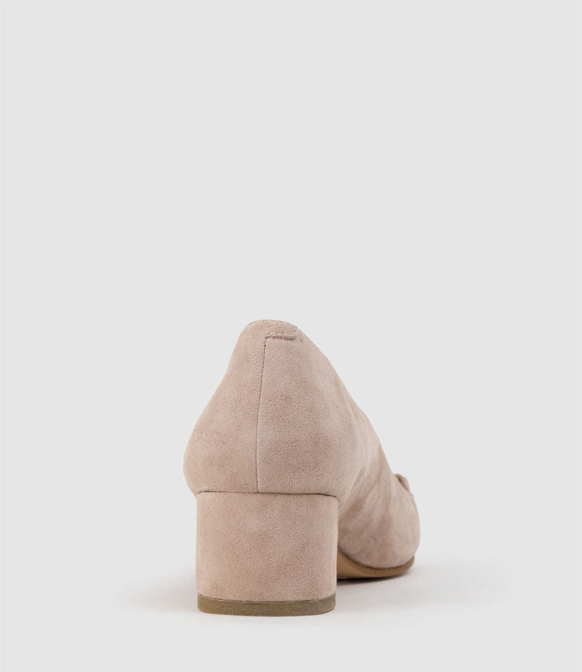 CELESTE45 Pump with Trim in Nude Suede - Edward Meller