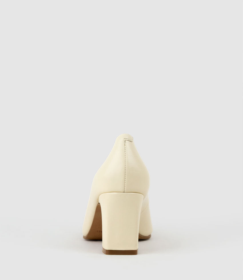 CHANELLE65 Pump with Trim in Offwhite Calf - Edward Meller