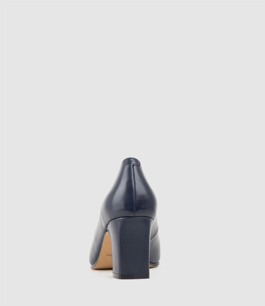 CHANELLE65 Pump with Trim in Navy Calf - Edward Meller
