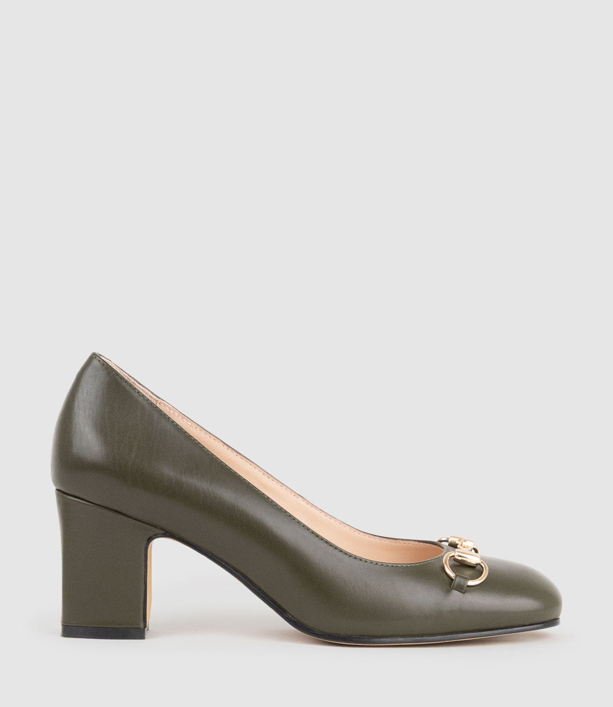 CHANELLE65 Pump with Trim in Olive Calf - Edward Meller