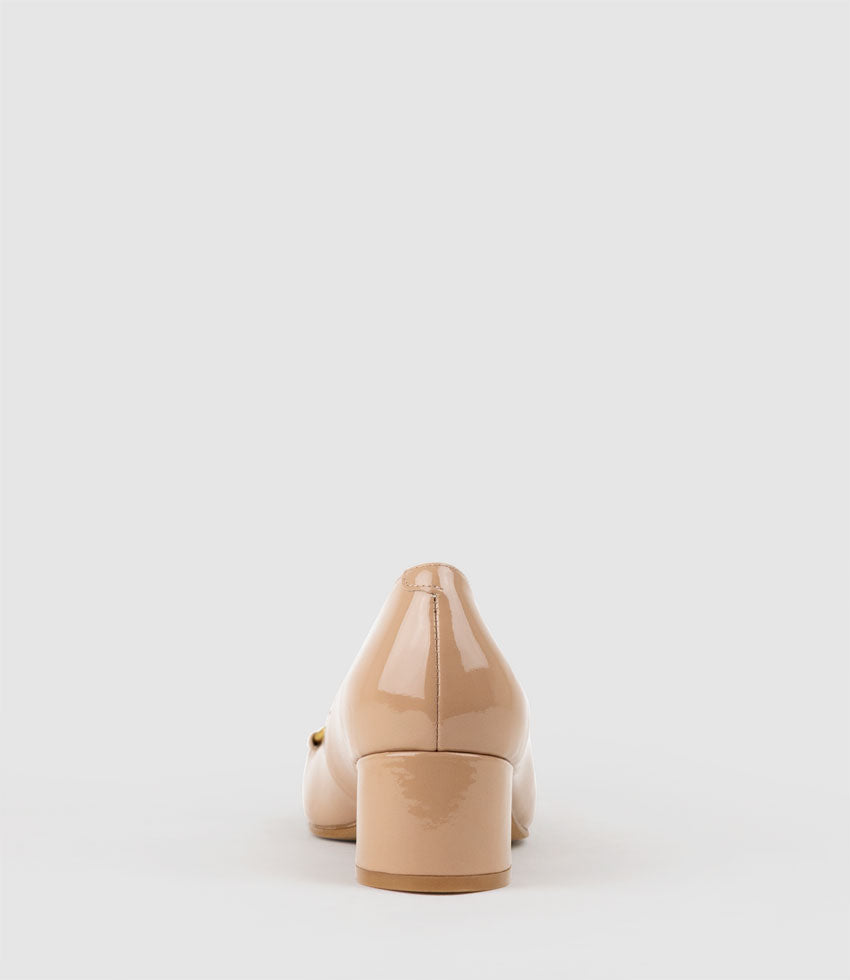 CHERISH45 Pump with Trim in Nude Patent - Edward Meller