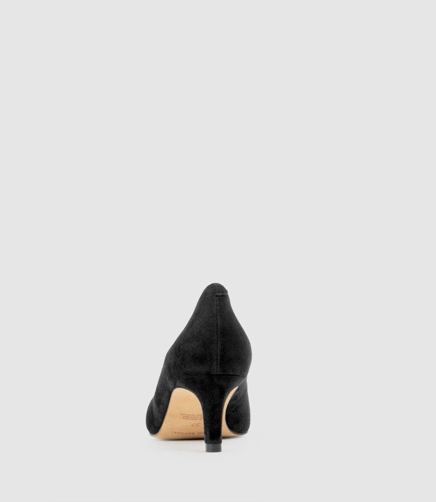 COSETTE55 Choked Up Pump in Black Suede - Edward Meller