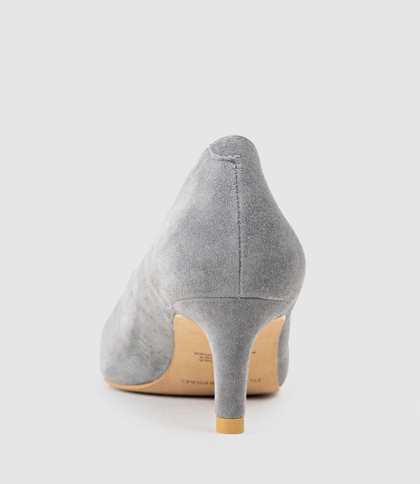 COSETTE55 Choked Up Pump in Grey Suede - Edward Meller