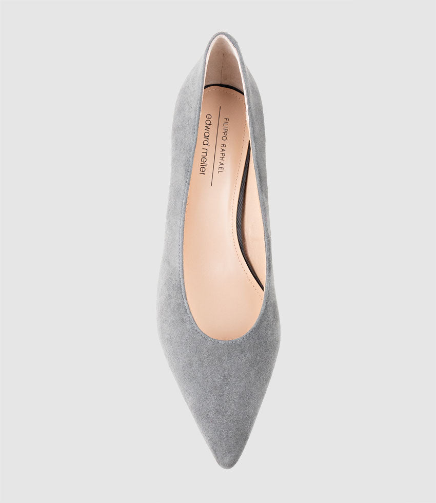 COSETTE55 Choked Up Pump in Grey Suede - Edward Meller