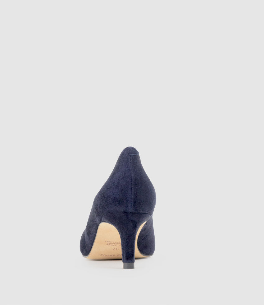 COSETTE55 Choked Up Pump in Navy Suede - Edward Meller