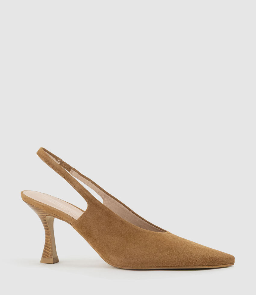 DAELYN70 Choked Up Slingback Pump in Tan Suede - Edward Meller