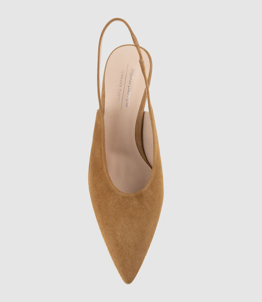 DAELYN70 Choked Up Slingback Pump in Tan Suede - Edward Meller