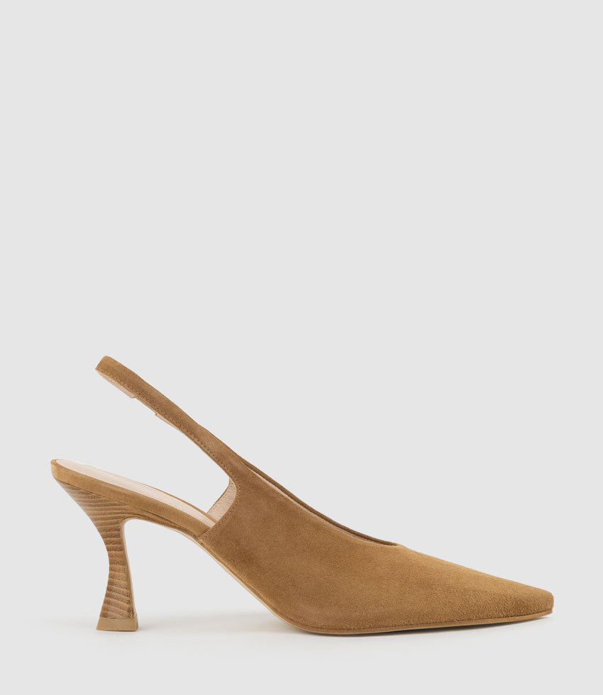 DAELYN70 Choked Up Slingback Pump in Tan Suede - Edward Meller