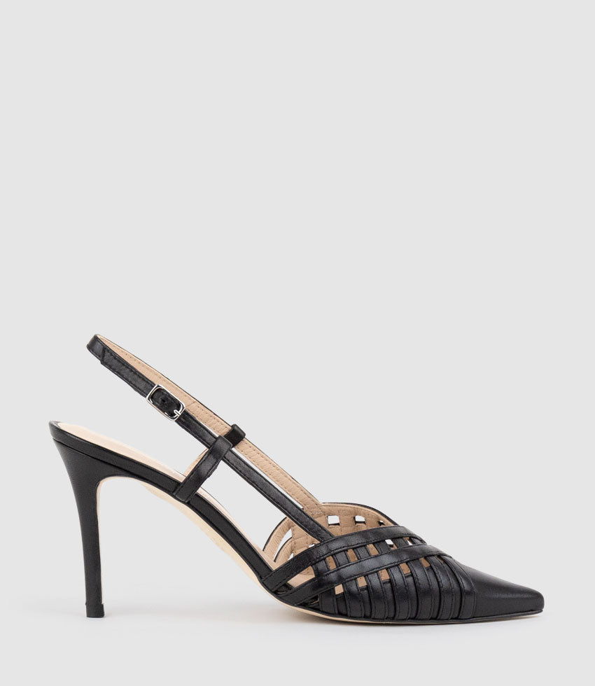 DAHLIA100 Posted Slingback Pump in Black - Edward Meller