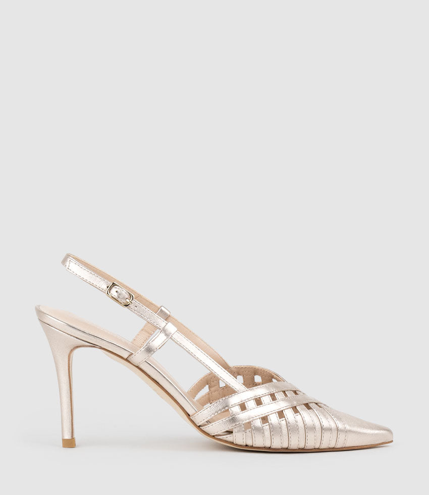 DAHLIA100 Posted Slingback Pump in Rosegold - Edward Meller