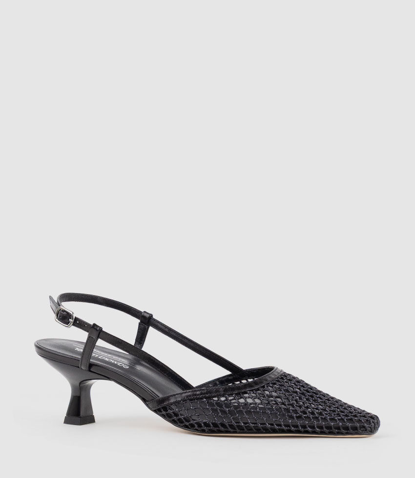 DALLAS60 Mesh Slingback Pump in Black - Edward Meller