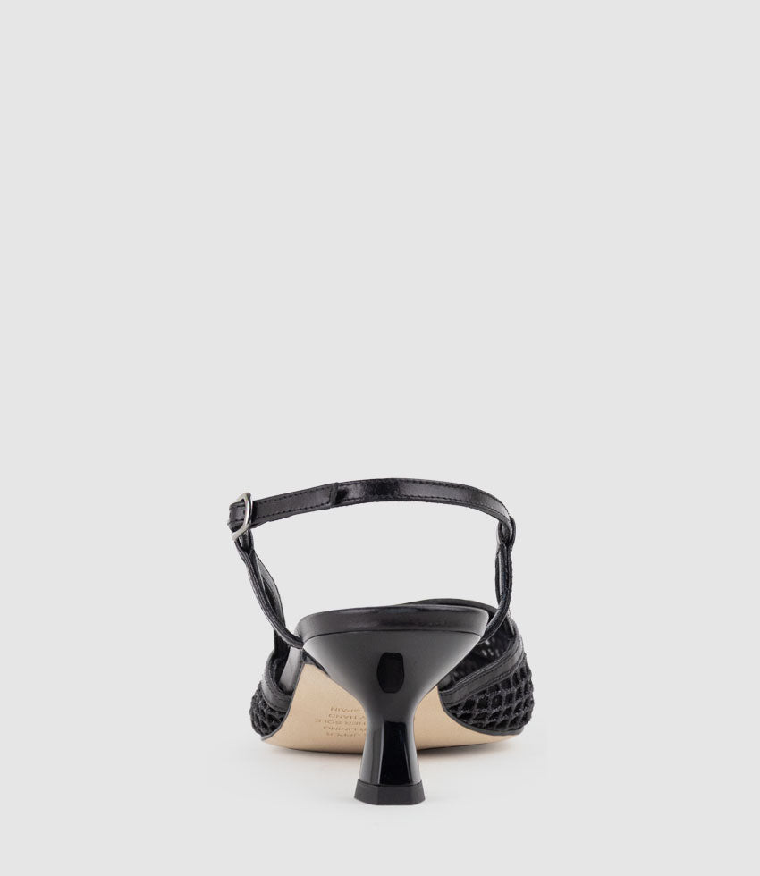 DALLAS60 Mesh Slingback Pump in Black - Edward Meller