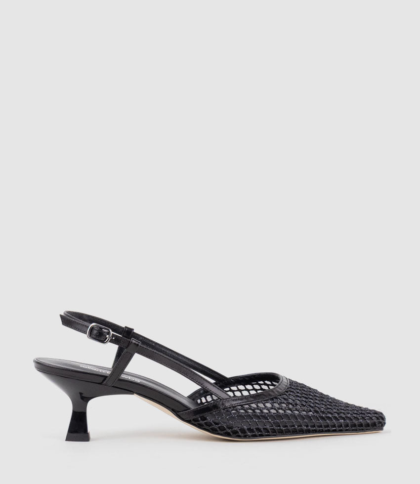 DALLAS60 Mesh Slingback Pump in Black - Edward Meller