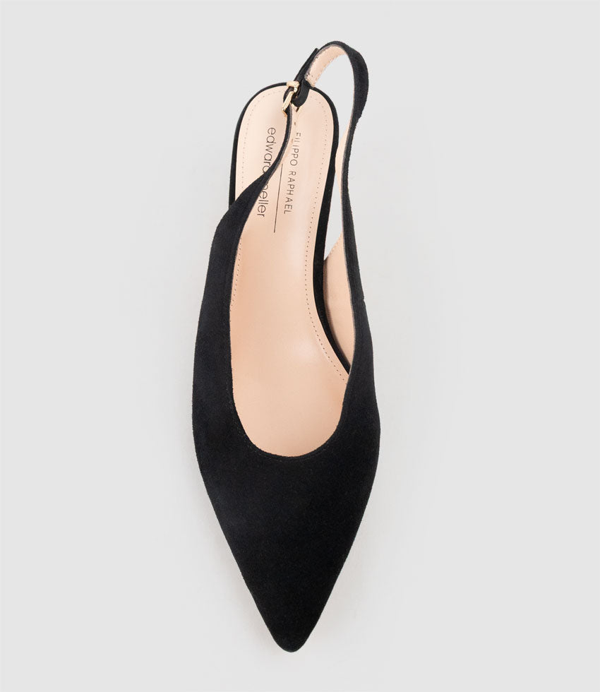DAMA55 Choked Slingback Pump in Black Suede - Edward Meller